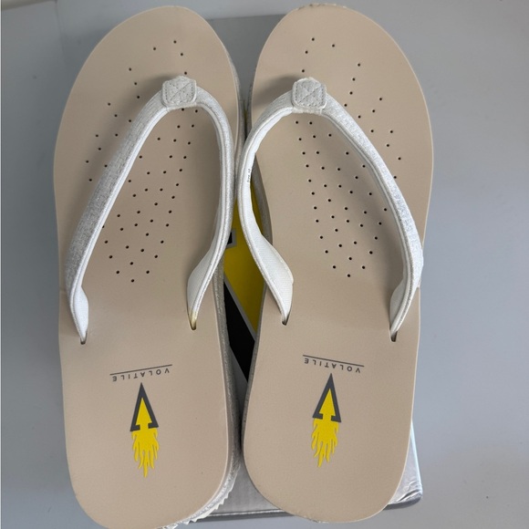 Volatile Women’s White Metallic Untamed Flip Flops Size 10 - Picture 5 of 8